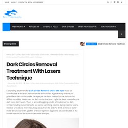 Dark Circles Removal Treatment With Lasers Technique