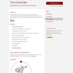 Tiny Circleslider: A lightweight cross browser circular carousel.