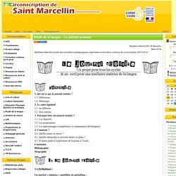 la Circonscription de St Marcellin - Le journal scolaire