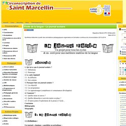 la Circonscription de St Marcellin - Etude de la langue - Le journal scolaire