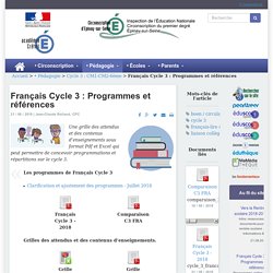 IEN - Circonscription d’Épinay sur Seine - Français Cycle 3 : Programmes et références