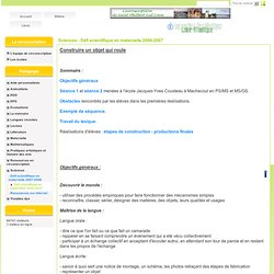le site de la circonscription SPSL - Sciences - Défi scientifique en maternelle 2006-2007