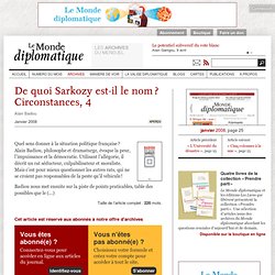 De quoi Sarkozy est-il le nom ? Circonstances, 4, par Christian Lapeyroux