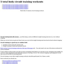 Total body circuit workout routine #2 - lose weight - StumbleUpon