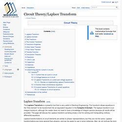 Circuit Theory/Laplace Transform