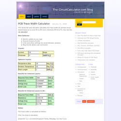 The CircuitCalculator.com Blog » PCB Trace Width Calculator