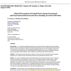Circumcision Status and Genital Warts