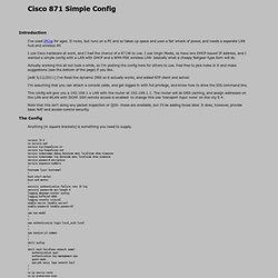 Cisco 871 Simple Config