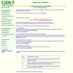 CISMeF : aide à la recherche. Outil de recherche