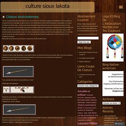 Citation amérindiennes « Culture sioux Lakota