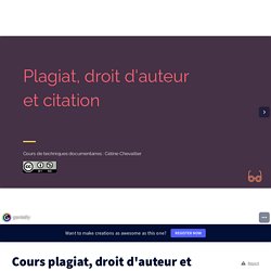 Cours plagiat, droit d&#39;auteur et citation by celine.chevailler on Genially
