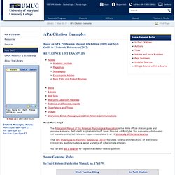 APA Citation Examples - UMUC Library