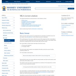 MLA in-text citation - OWLL - Massey University