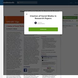 Citation of Social Media in Research Papers