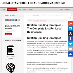 Citation Building Strategies - The Complete List For Local Businesses