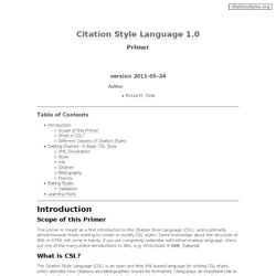 Citation Style Language 1.0