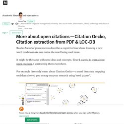 More about open citations — Citation Gecko, Citation extraction from PDF & LOC-DB