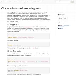 Citations in markdown using knitr