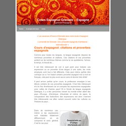 Cours Espagnol Grenade – Espagne » Blog Archive » Cours d’espagnol: citations et proverbes espagnols