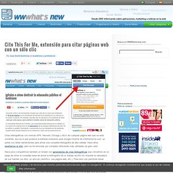 Cite This For Me, extensión para citar páginas web con un sólo clic