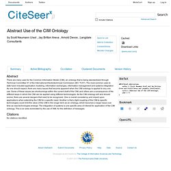 Abstract Use of the CIM Ontology