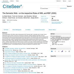 The Semantic Web - on the respective Roles of XML an