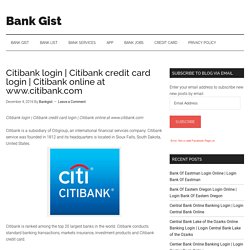 Citibank credit card login