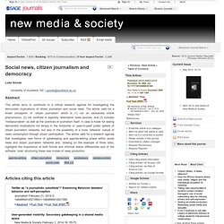 Social news, citizen journalism and democracy