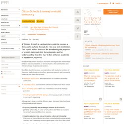 Citizen Schools: Learning to rebuild democracy