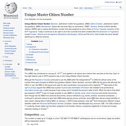 Unique Master Citizen Number
