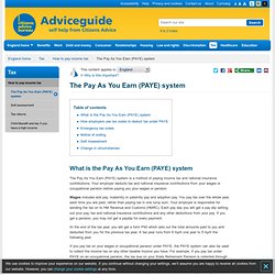 The Pay As You Earn (PAYE) system