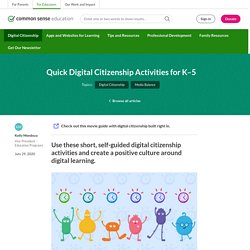 Quick Digital Citizenship Activities for K–5 Distance Learning