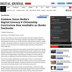 Common Sense Media's Digital Literacy & Citizenship Curriculum Now Available as iBooks Textbooks