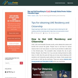 How to Get UAE Residency and Citizenship - Dubaiposter