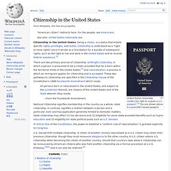 Citizenship in the United States