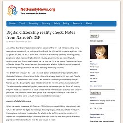 Digital citizenship reality check: Notes from Nairobi's IGF