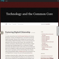 Fostering Digital Citizenship « Technology and the Common Core
