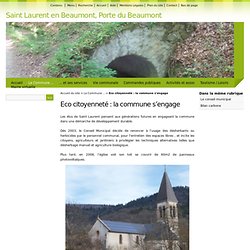 Eco citoyenneté : la commune s'engage - Saint Laurent en Beaumont, Porte du Beaumont