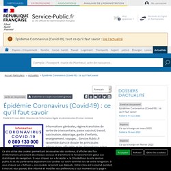Santé et citoyenneté -Épidémie Coronavirus (Covid-19) : ce qu'il faut savoir