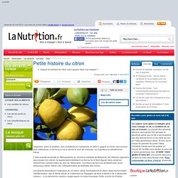 Citron - Petite histoire du citron