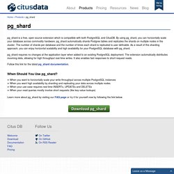 CitusDB: Scalable PostgreSQL - pg_shard