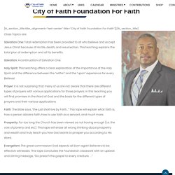 City of Faith Foundation For Faith – City Of Faith