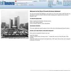 City of Toronto Archives