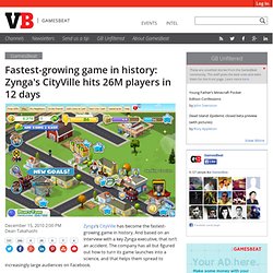 Fastest-growing game in history: Zynga’s CityVille hits 26M players in 12 days
