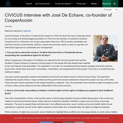 CIVICUS interview with José De Echave, co-founder of CooperAcción