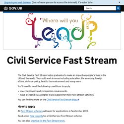 Welcome to the Civil Service Fast Stream