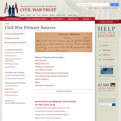 Civil War Primary Sources