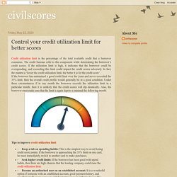 civilscores: Control your credit utilization limit for better scores