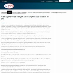 JTP - Cizojazyčné verze českých zákonů/vyhlášek a nařízení (ne EU)