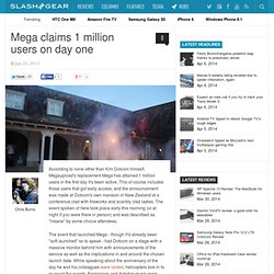 Mega claims 1 million users on day one